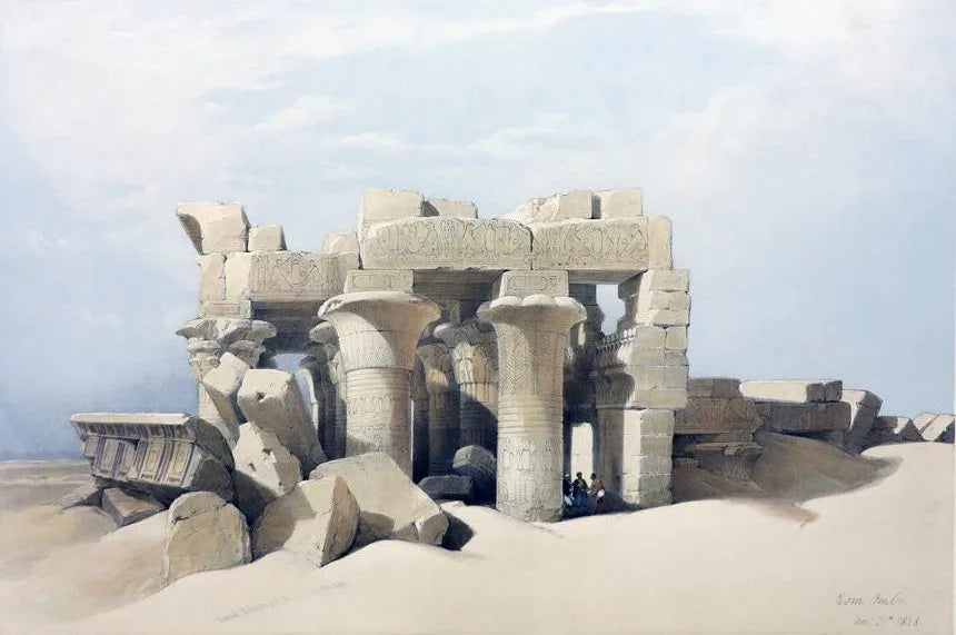 David Roberts - Ruins of Kom Ombo, lithograph, 19th century - Darnley Fine Art