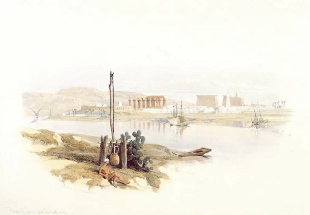 David Roberts - Ruins of Luxor from the South West, lithograph, 19th century - Darnley Fine Art