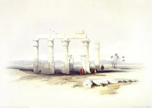 David Roberts - Ruins of the Temple of Medamout near Thebes, lithograph, 19th century - Darnley Fine Art