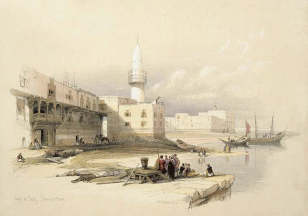 David Roberts - Scene of the Quay of Suez, lithograph, 19th century - Darnley Fine Art