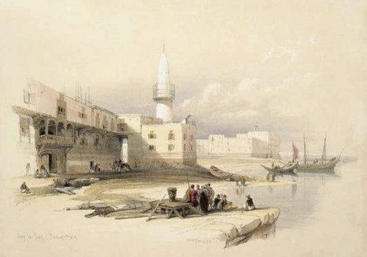 David Roberts - Scene of the Quay of Suez, lithograph, 19th century - Darnley Fine Art
