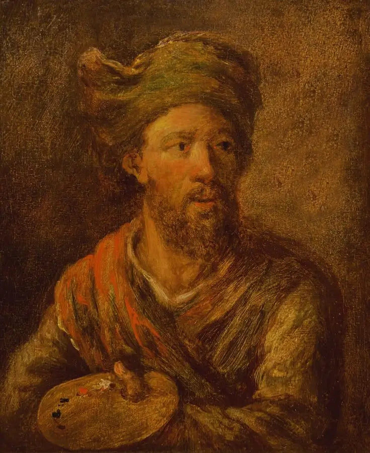 English School - Self Portrait, oil on oak panel, 17th century - Darnley Fine Art