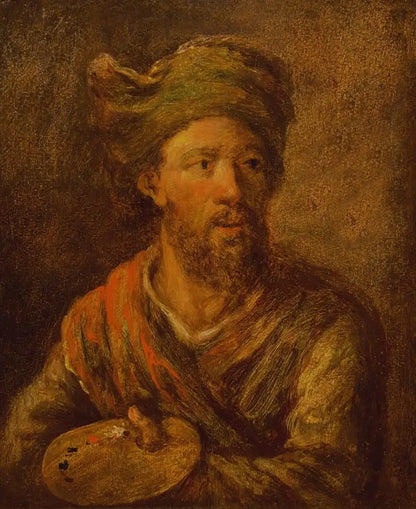 English School - Self Portrait, oil on oak panel, 17th century - Darnley Fine Art