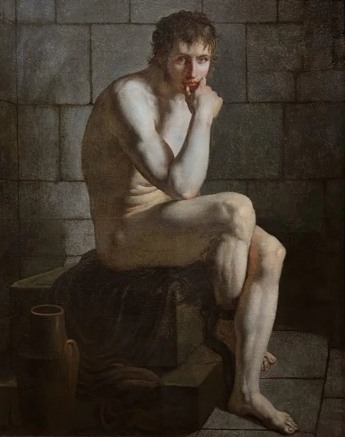 Gabriel-Christophe Guerin - Self Portrait as a Prisoner, oil on canvas, early 19th century - Darnley Fine Art