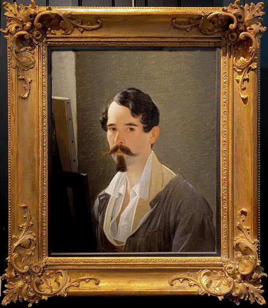 Joseph Weidner - Self Portrait, oil on canvas, 19th century - Darnley Fine Art