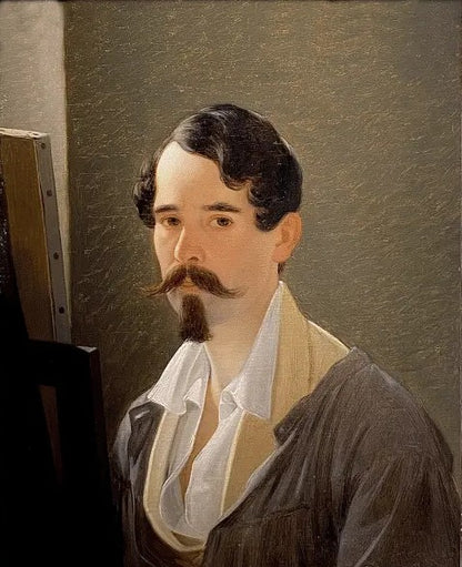 Joseph Weidner - Self Portrait, oil on canvas, 19th century - Darnley Fine Art