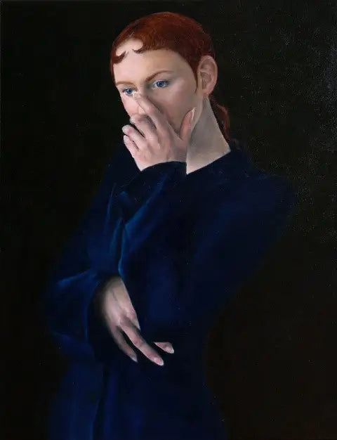 Julia Heijligers - Self-Portrait, oil on canvas, 21st century - Darnley Fine Art