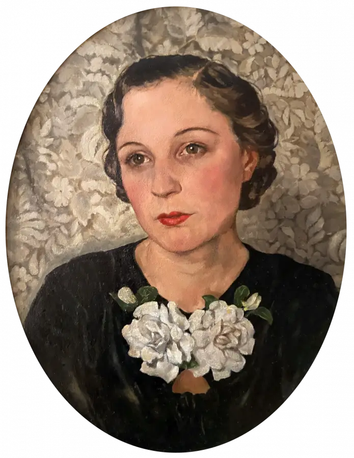 Joan Fairfax Whiteside - Self Portrait, oil on canvas, 20th century - Darnley Fine Art