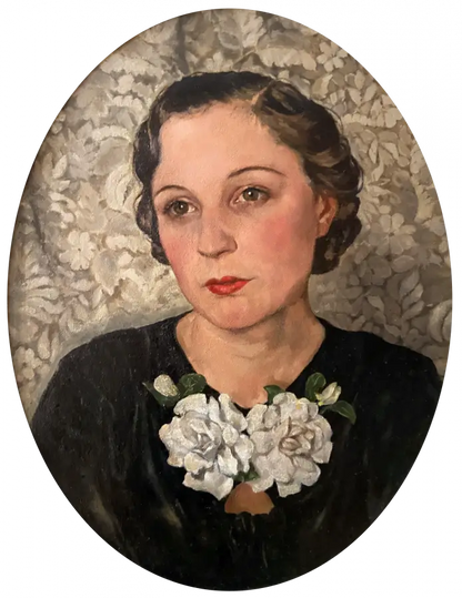 Joan Fairfax Whiteside - Self Portrait, oil on canvas, 20th century - Darnley Fine Art
