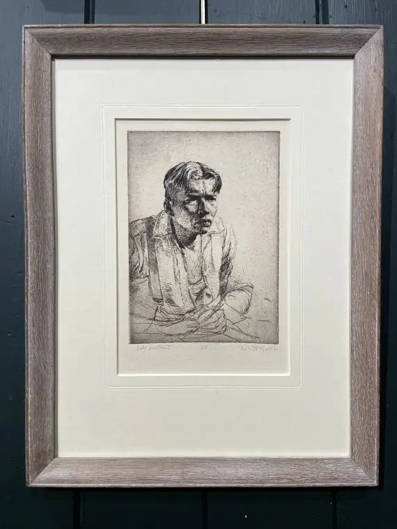 Robert Ball - Self Portrait, etching, 20th century - Darnley Fine Art