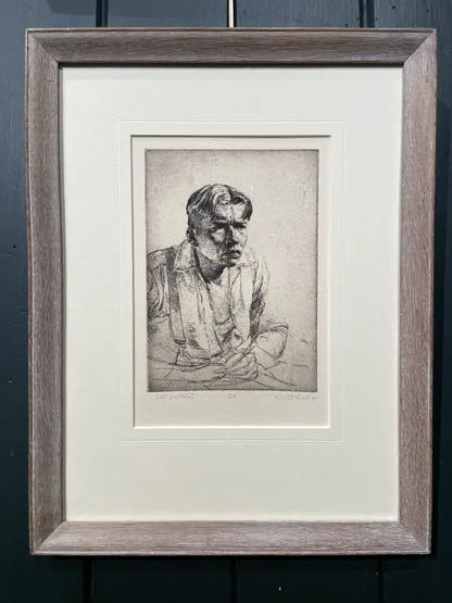 Robert Ball - Self Portrait, etching, 20th century - Darnley Fine Art