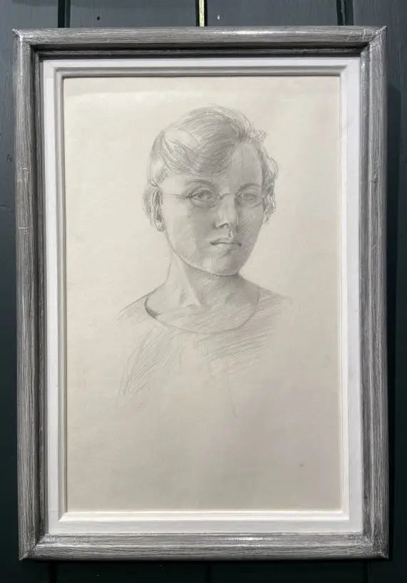 Winifred Anne Rymer - Self Portrait, graphite on paper, 20th century - Darnley Fine Art