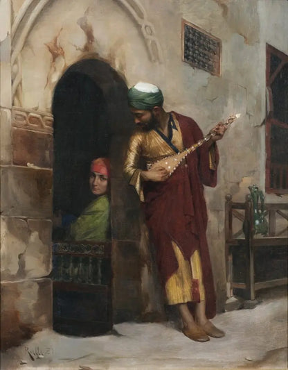 Theodore Ralli - Serenade in Cairo, oil on canvas, 19th century - Darnley Fine Art