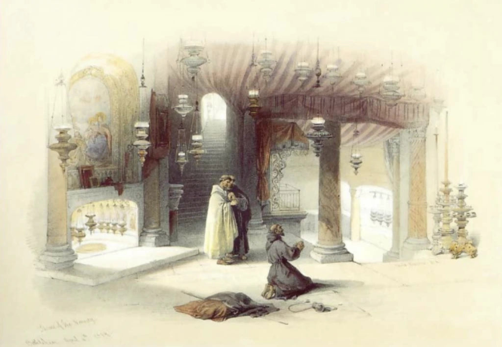 David Roberts - Shrine of the Nativity, lithograph, 19th century - Darnley Fine Art