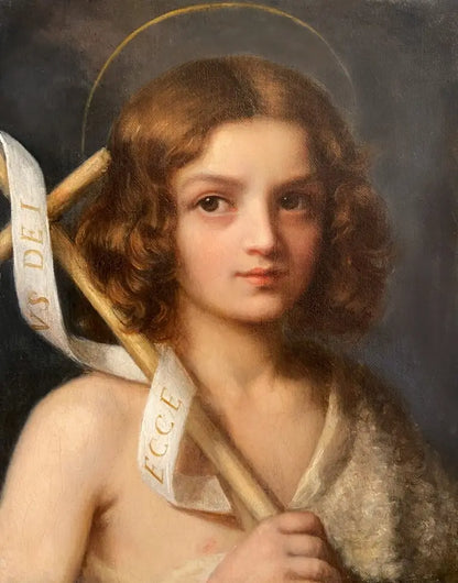 Italian School - St John the Baptist as a child, oil on canvas, early 19th century - Darnley Fine Art