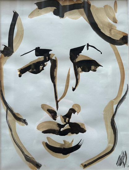 Stephen Andrews - Sketch of Finkel, ink on paper, 20th century - Darnley Fine Art