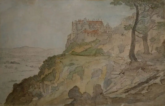 British School - Stirling Castle, watercolour, 20th century - Darnley Fine Art
