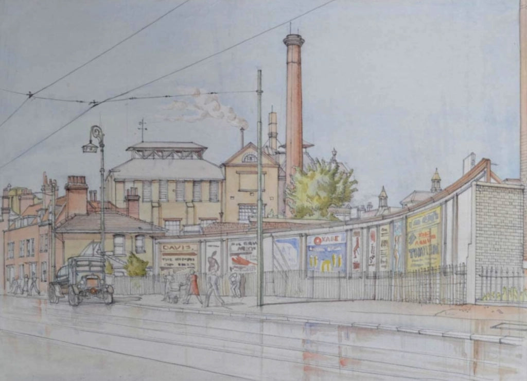 Gordon Noel Scott - Street Scene, watercolour, 20th century - Darnley Fine Art