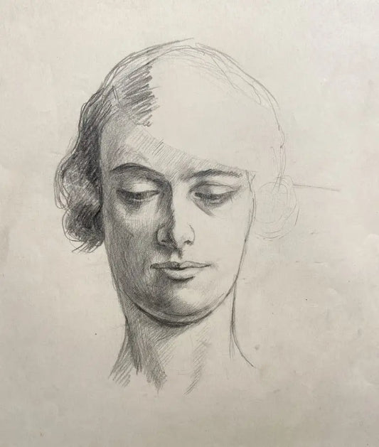 Ernest Procter - Study of a Woman, graphite on paper, early 20th century - Darnley Fine Art