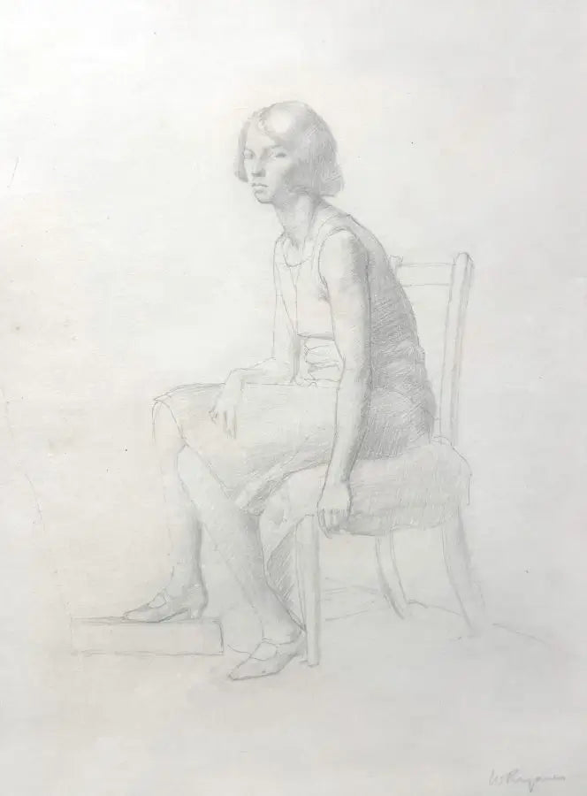 Winifred Anne Rymer - Study of a Woman, graphite on paper, 20th century - Darnley Fine Art