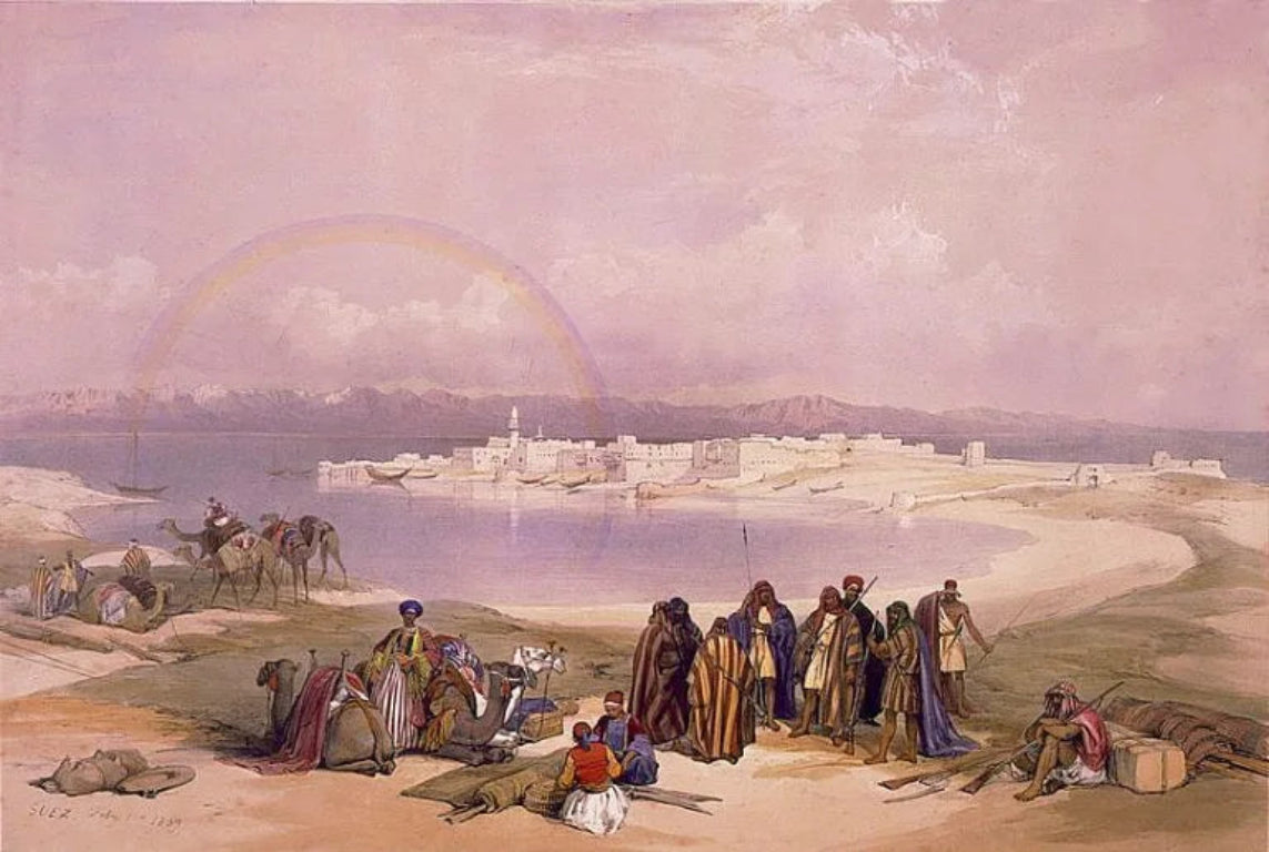 David Roberts - Suez, General View, lithograph, 19th century - Darnley Fine Art