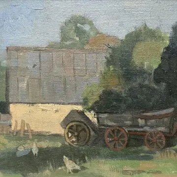 J L Ponsonby - Summer on the Farmstead, oil on canvas on board, 20th century - Darnley Fine Art