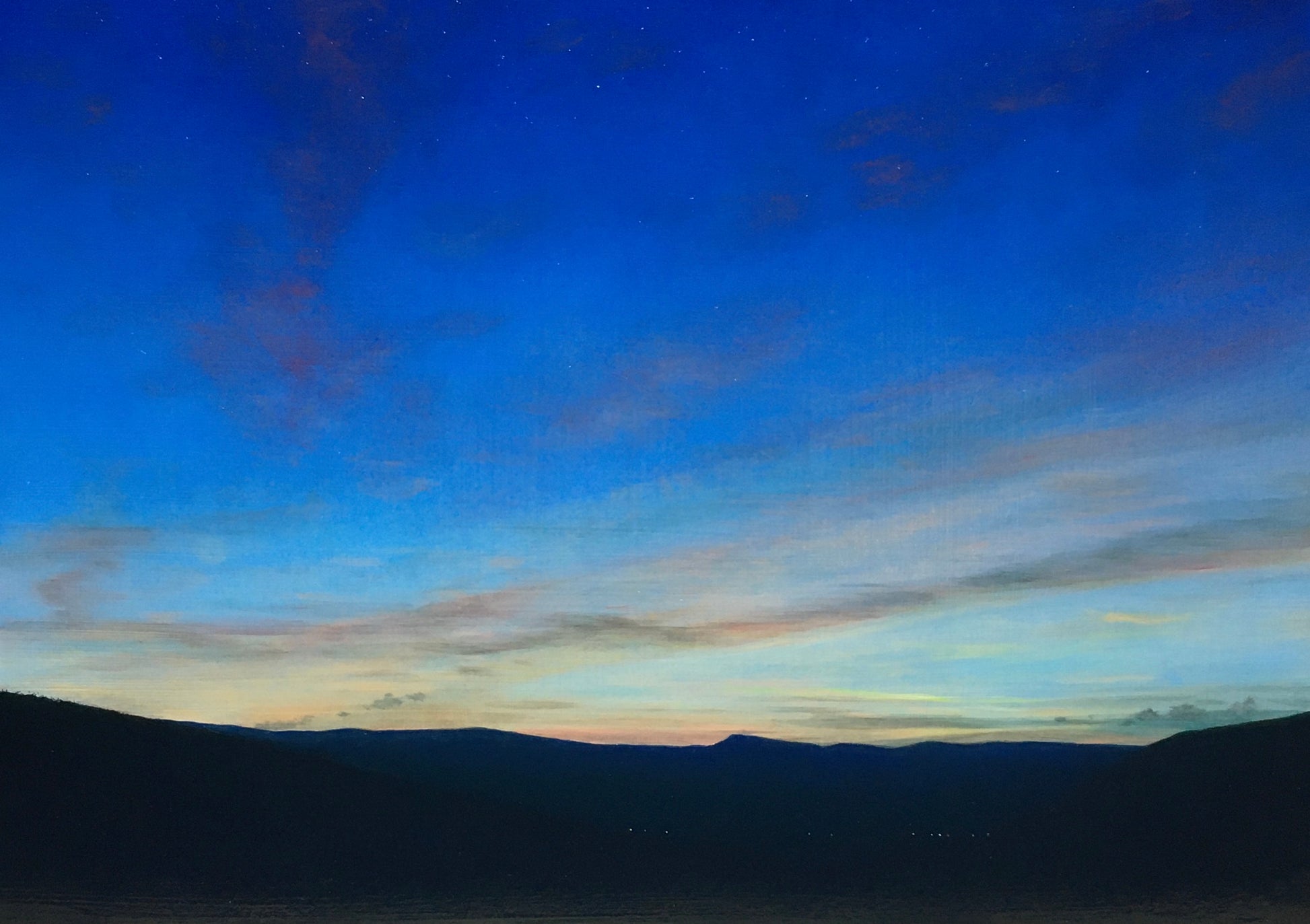 Jeremy Andrews - Sunset over Cadair Idris, oil on board, 21st century - Darnley Fine Art