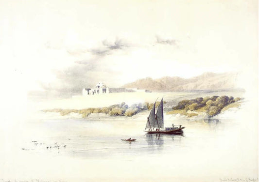 David Roberts - Temple of A'Mada at Hassia, Nubia, lithograph, 19th century - Darnley Fine Art