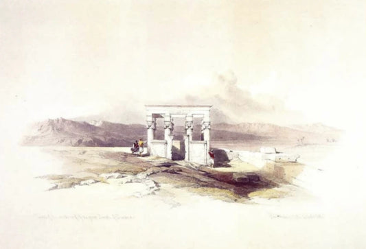 David Roberts - Temple of Isis on the roof of Dendera, lithograph, 19th century - Darnley Fine Art