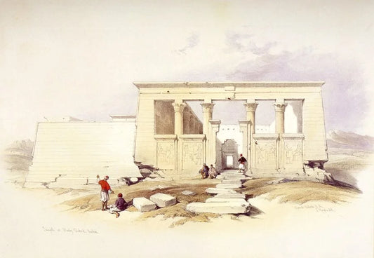 David Roberts - Temple of Wady Dabod, Nubia, lithograph, 19th century - Darnley Fine Art