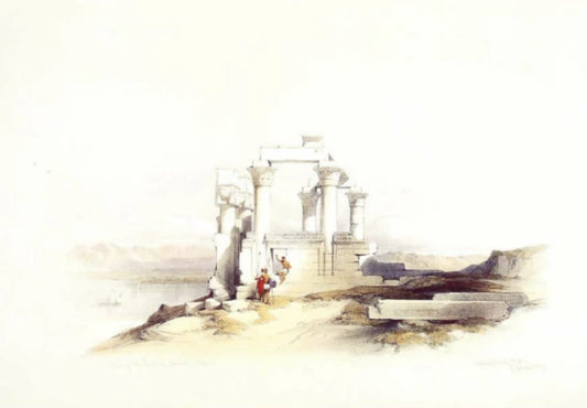 David Roberts - Temple of Wardy Kardassy, Nubia, lithograph, 19th century - Darnley Fine Art