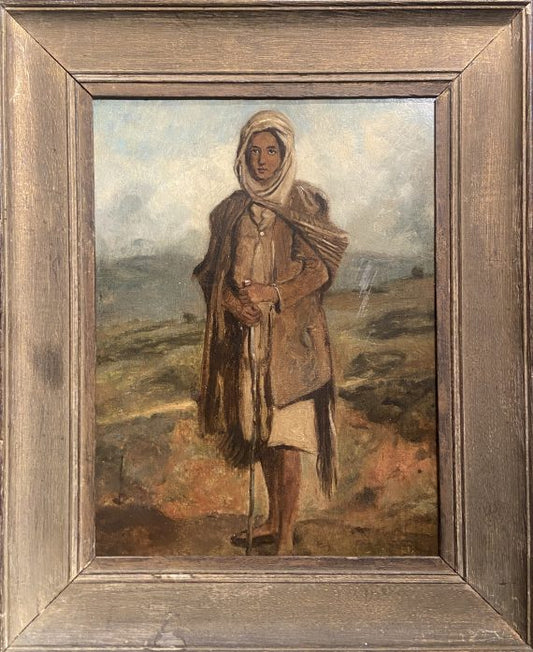 European School - The Bedouin, oil on panel, 19th century - Darnley Fine Art