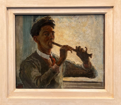 Gordon Davies - The Clarinet Player, oil on board, 20th century - Darnley Fine Art