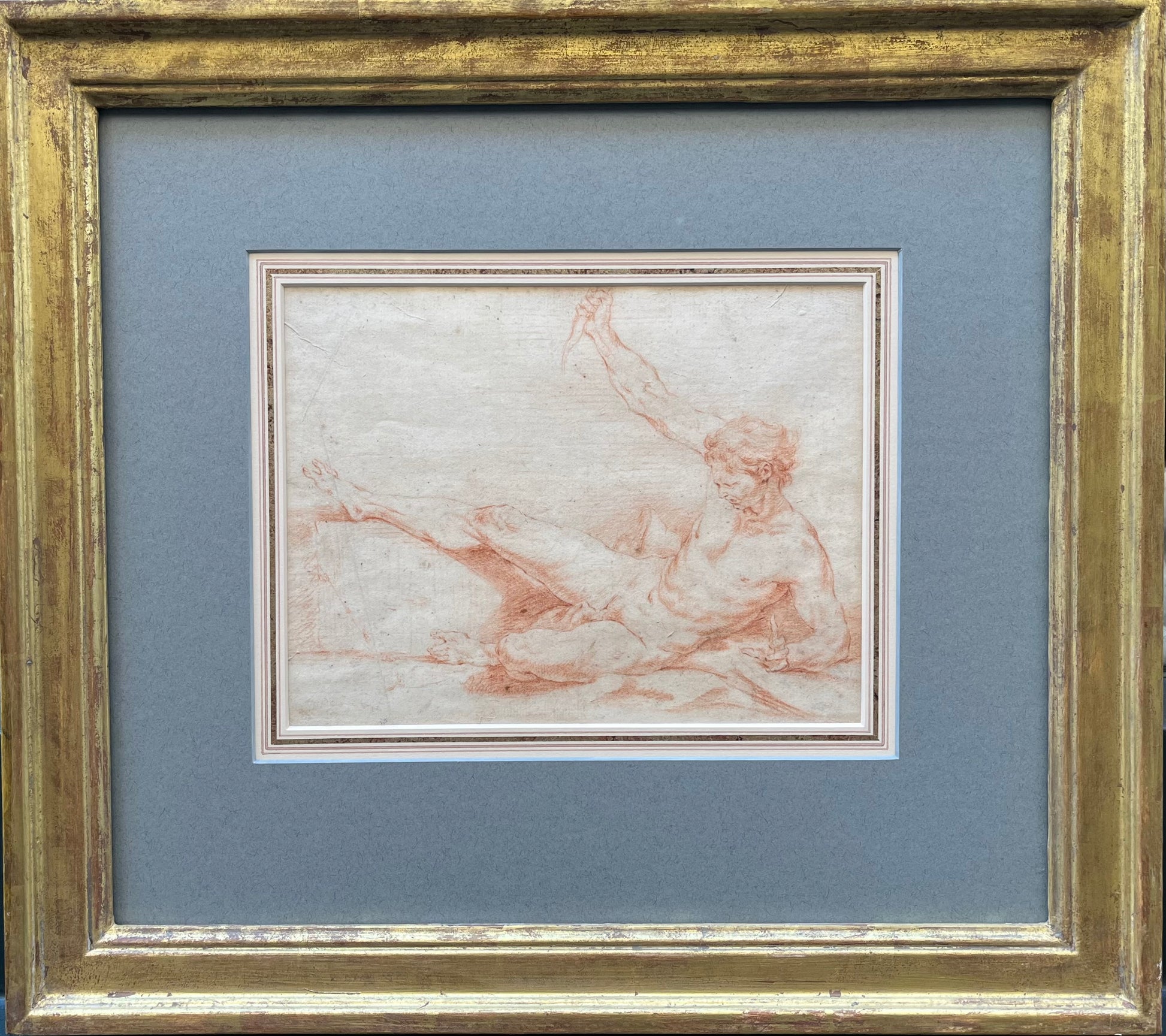 Hyacinthe Colin de Vermont - The Death of Attis, red chalk on paper, early 18th century - Darnley Fine Art