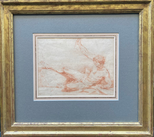 Hyacinthe Colin de Vermont - The Death of Attis, red chalk on paper, early 18th century - Darnley Fine Art