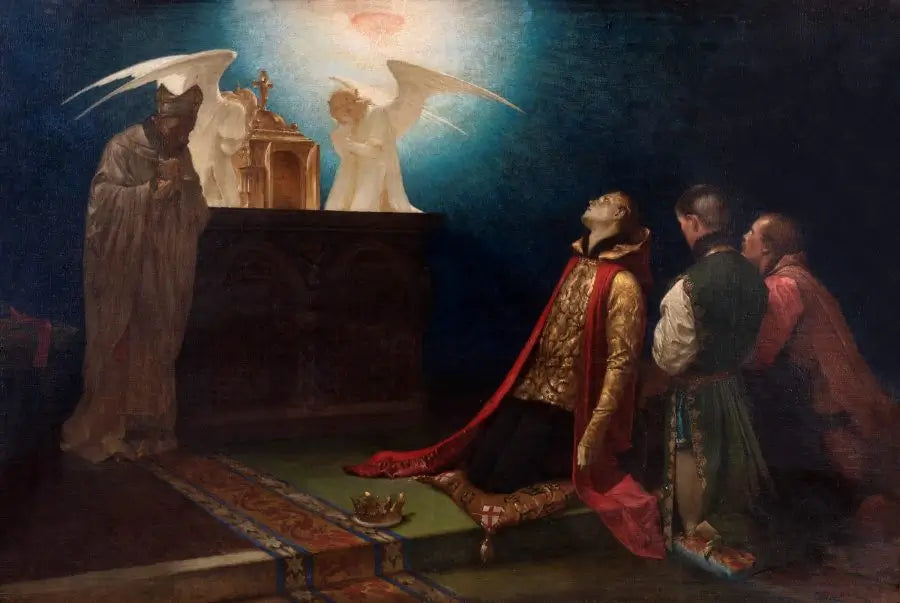 Frederick Vigers - The Eucharistic Vision of the Saint-King Henry VI, oil on canvas, 19th century - Darnley Fine Art