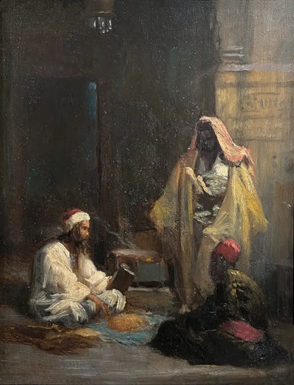 Ludwig Deutsch - The Fortune Teller, oil on panel, 19th century - Darnley Fine Art