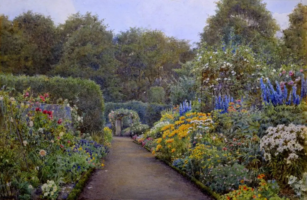 Ernest Arthur Rowe - The Garden at Blair, watercolour, 19th century - Darnley Fine Art