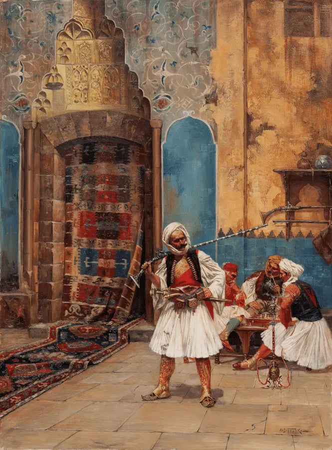 Albert Joseph Franke - The Guards, oil on board, 19th century - Darnley Fine Art