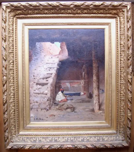 Gustave Nicolas Pinel - The Home Dwelling, oil on canvas, 19th century - Darnley Fine Art