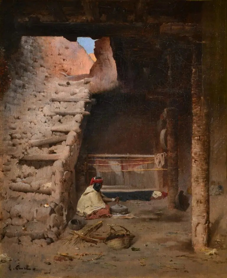 Gustave Nicolas Pinel - The Home Dwelling, oil on canvas, 19th century - Darnley Fine Art