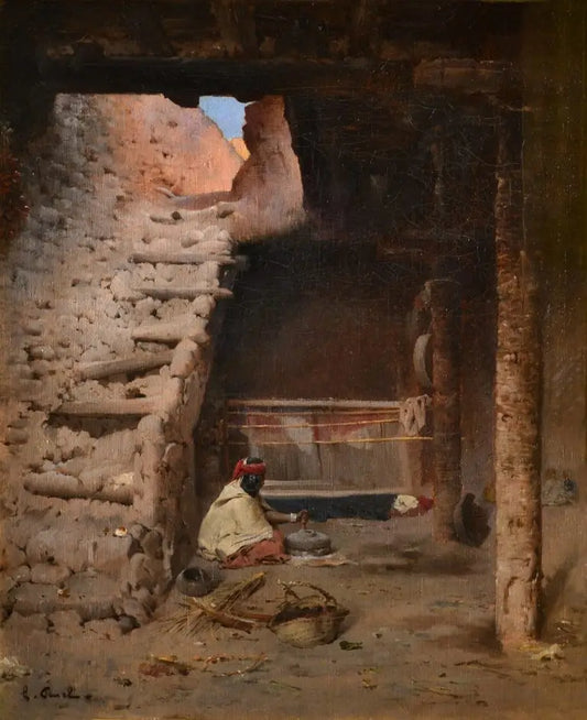Gustave Nicolas Pinel - The Home Dwelling, oil on canvas, 19th century - Darnley Fine Art