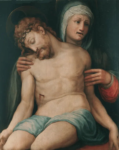 Circle of Ridolfo Ghirlandaio - The Lamentation of Christ, oil on panel, 16th century - Darnley Fine Art