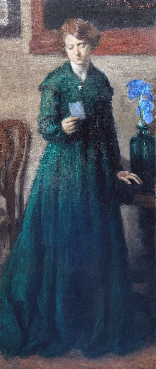 Charles Stuart Forbes - The Letter, oil on canvas, early 20th century - Darnley Fine Art