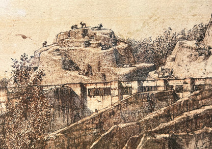 Edward Prust - The Mappin Terraces, London Zoo, pen and ink, early 20th century - Darnley Fine Art