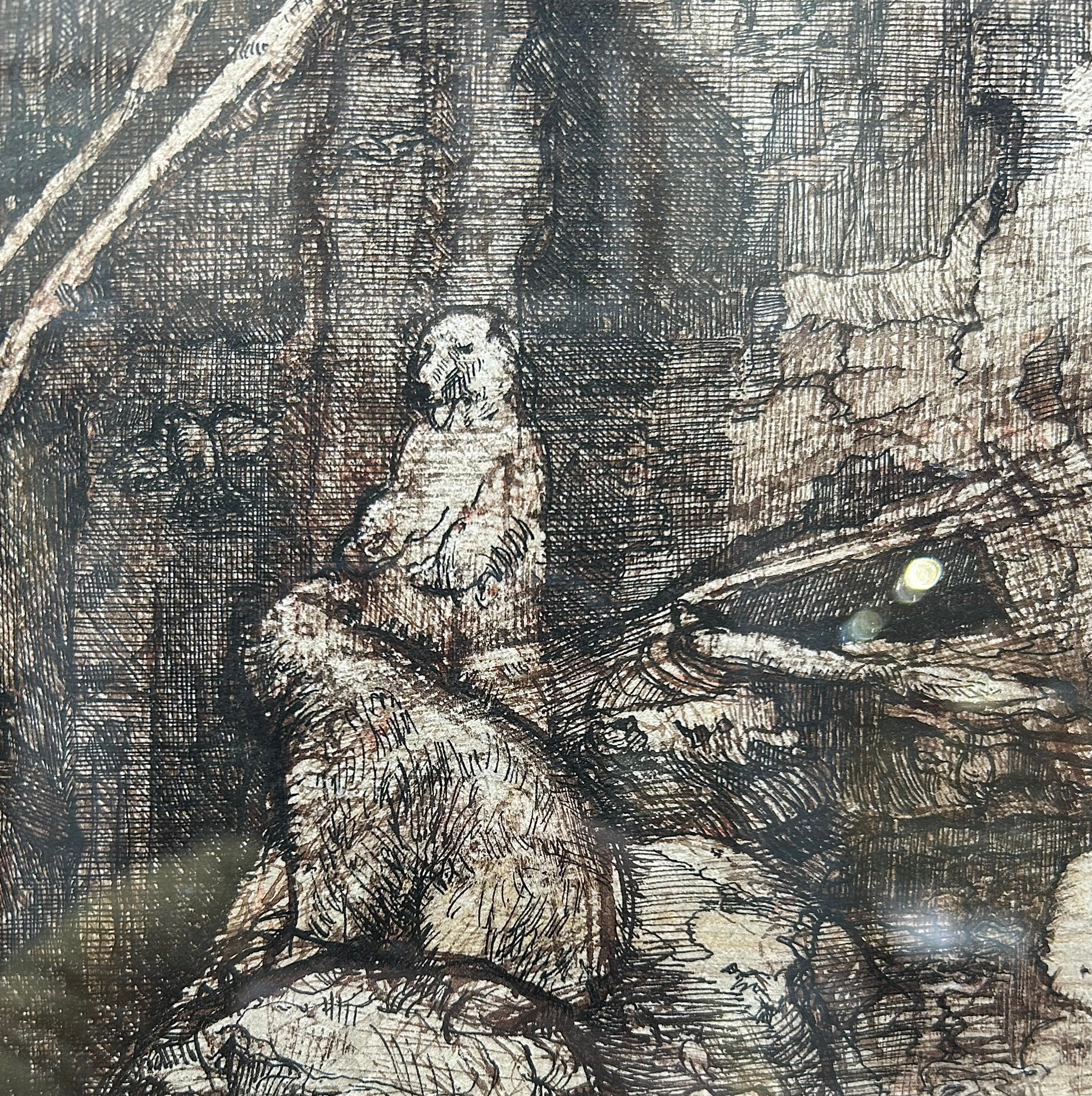 Edward Prust - The Mappin Terraces, London Zoo, pen and ink, early 20th century - Darnley Fine Art