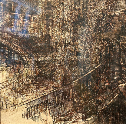 Edward Prust - The Mappin Terraces, London Zoo, pen and ink, early 20th century - Darnley Fine Art