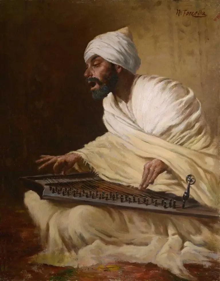 Nicolla Forcella - The Musician, oil on canvas, late 19th century - Darnley Fine Art