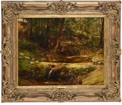 Richard Redgrave - The Sylvan Spring, oil on canvas, mid 19th century - Darnley Fine Art