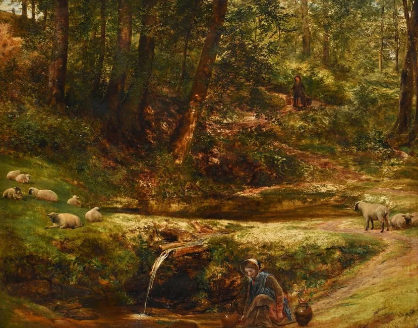 Richard Redgrave - The Sylvan Spring, oil on canvas, mid 19th century - Darnley Fine Art